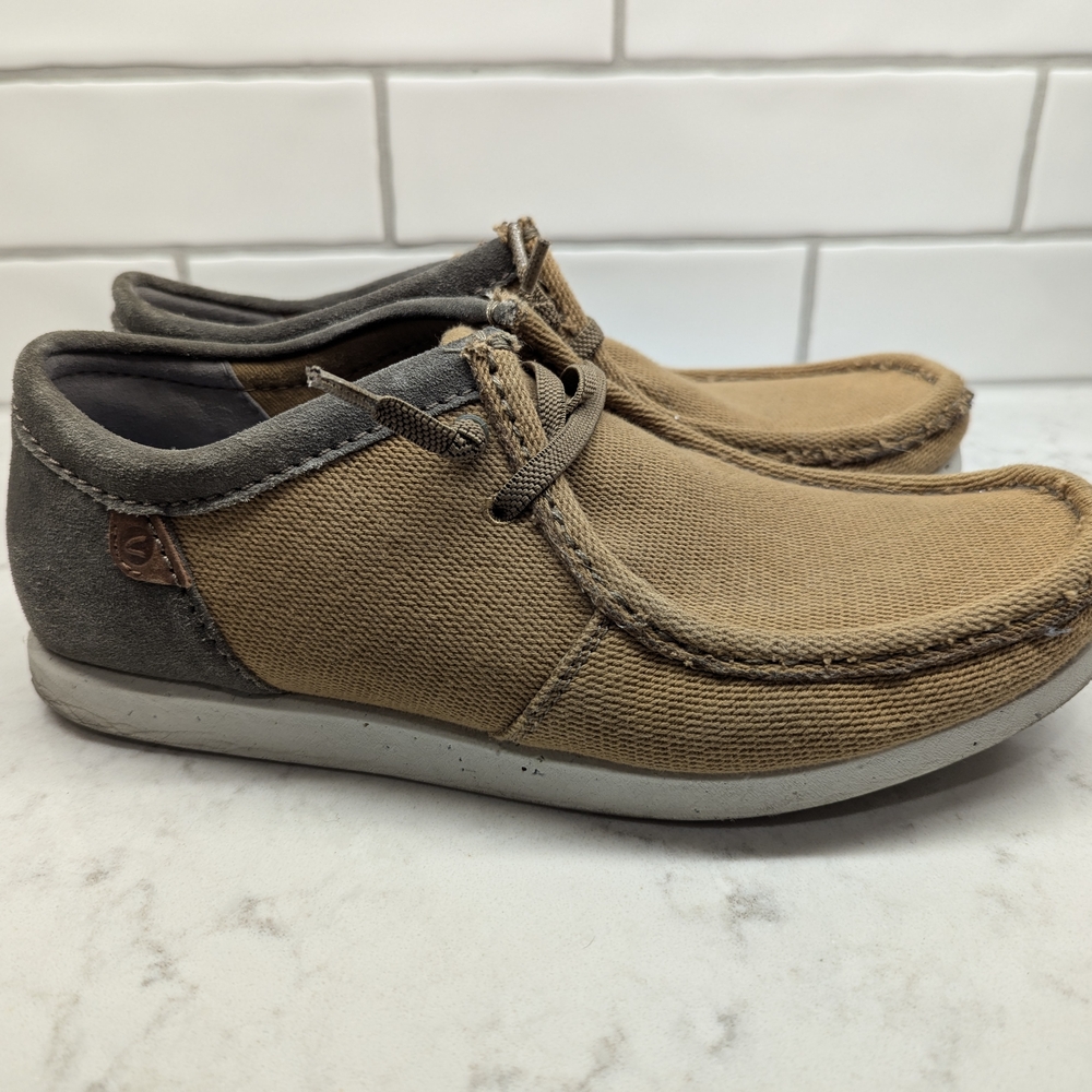Clarks Tan and Gray Men's Slip-On Loafers